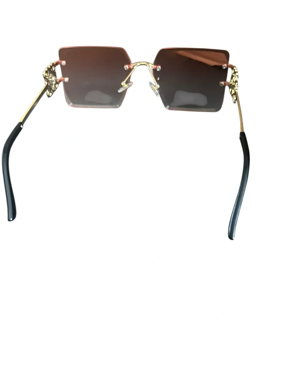 Loewe-Rimless Hexagon Sunglasses in Pink Gradient with Gold Bridge